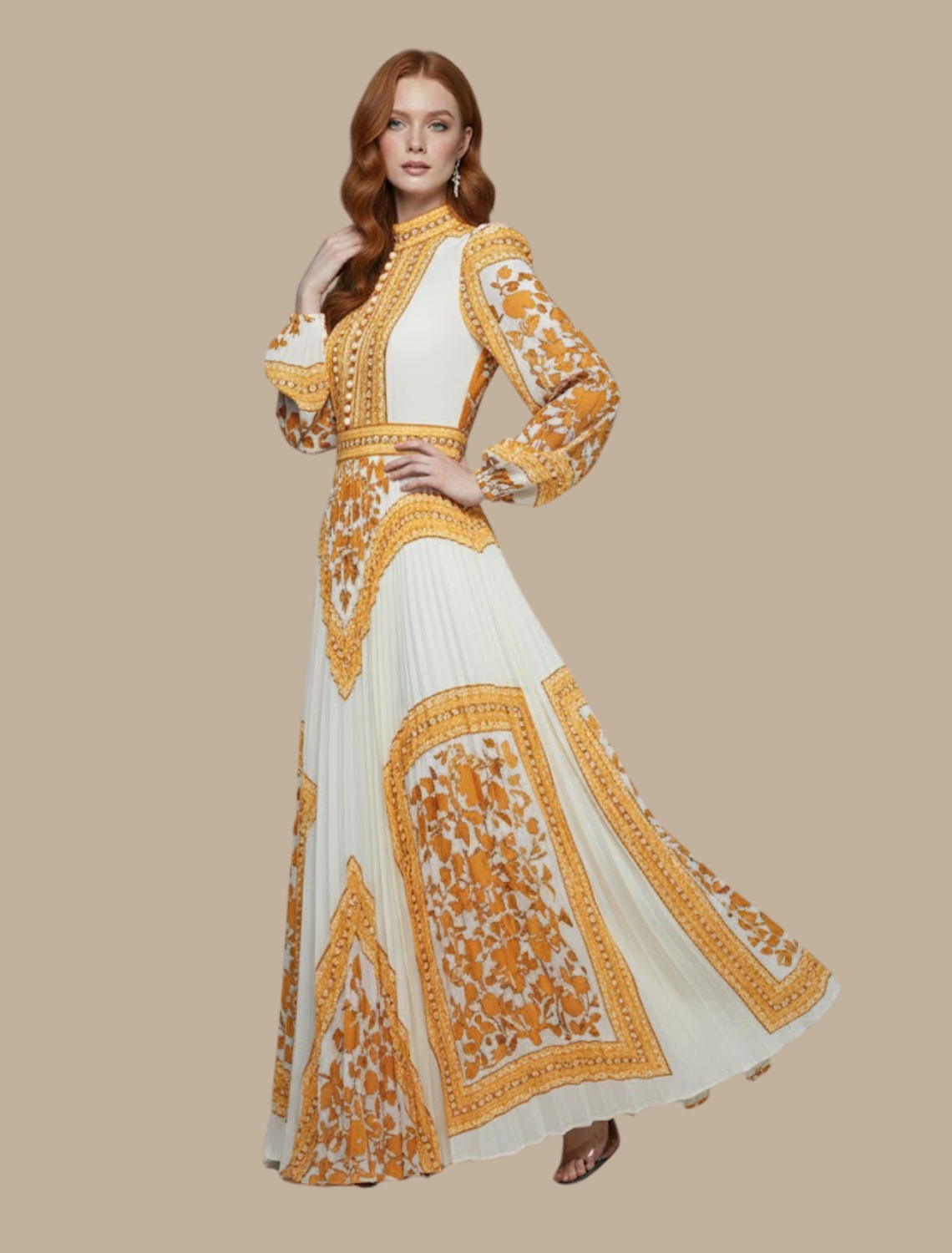 Damen Maxi-Kleid Plissiert Abendkleid Lang