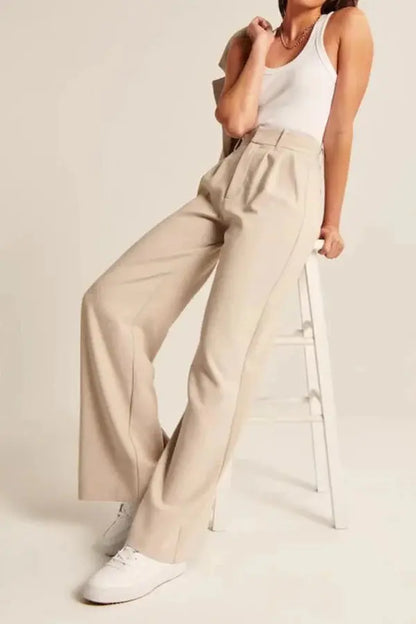 Weite Damen Hose High Waist Elegant Bequem