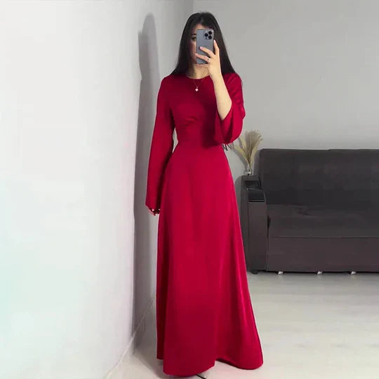 Lange Frauenkleider aus Satin Elegant Abendkleid
