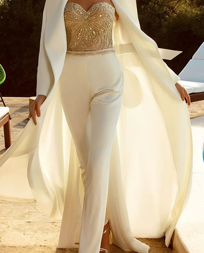 Trägerloser Jumpsuit Damen Elegante Abendkleidung