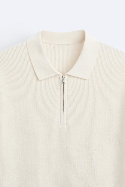 Strickpolo Herren Reißverschluss Elegantes Design