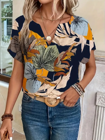 Bluse mit Knöpfen Blumenmuster Damen