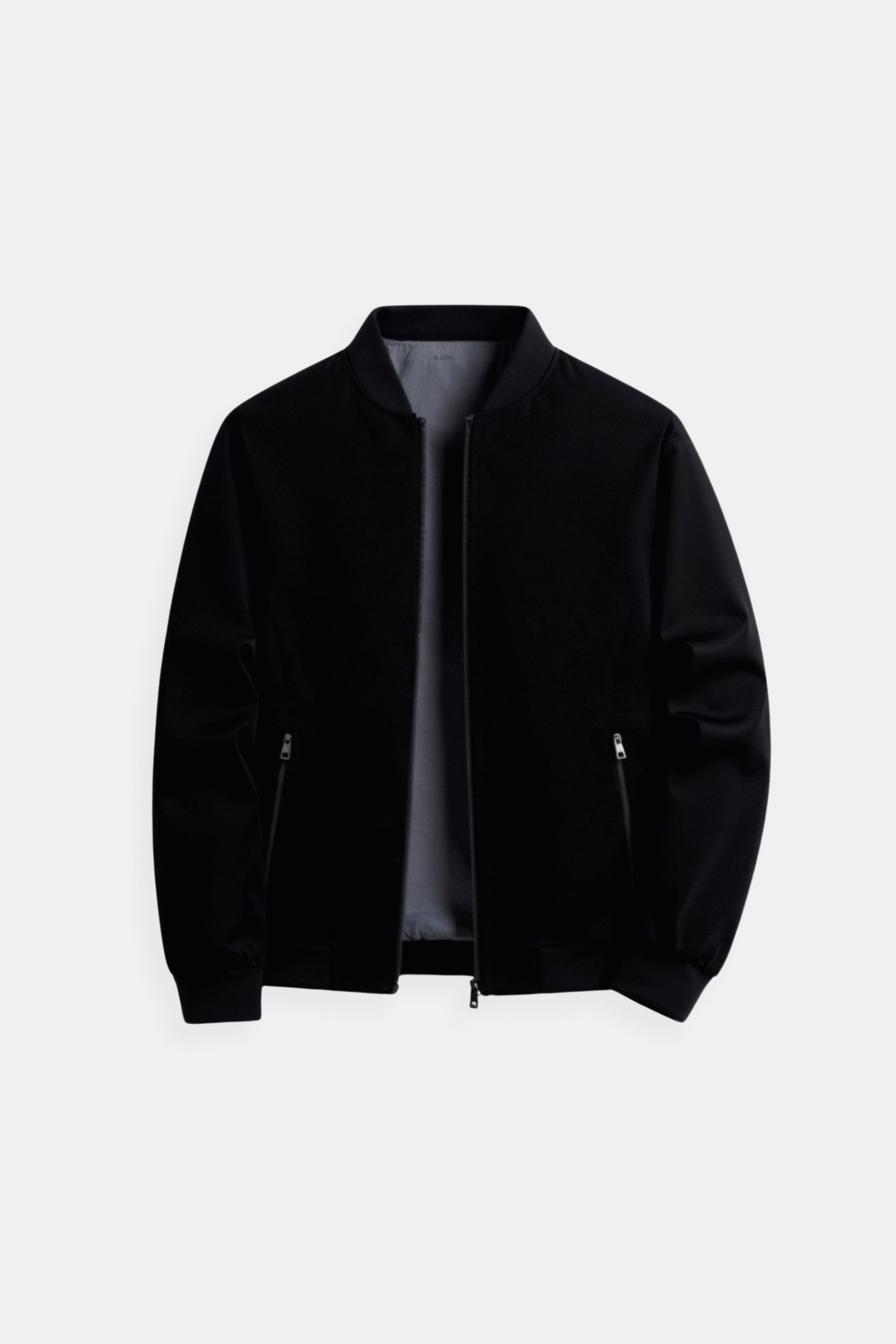 Herren Bomberjacke Grau Schwarz Zeitlos Modern