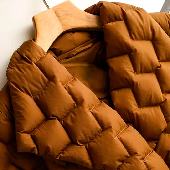 Damen Gürtel Mantel Steppjacke Winter Puffer Jacket