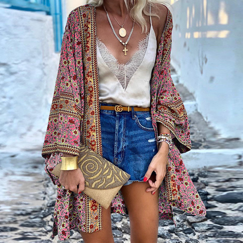 Boho Cardigan Damen Elegant Lang
