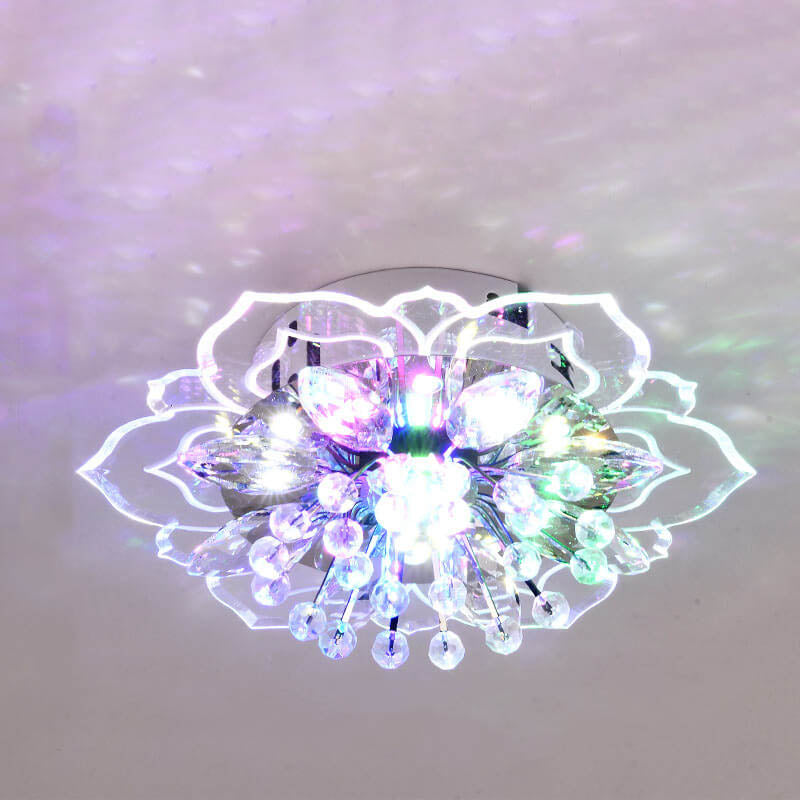 LED Kristall Deckenleuchte Blumenförmig Moderne Dimmbar