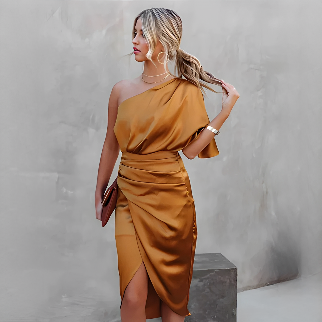 Asymmetrisches Damenkleid Schick Elegantes Abendkleid
