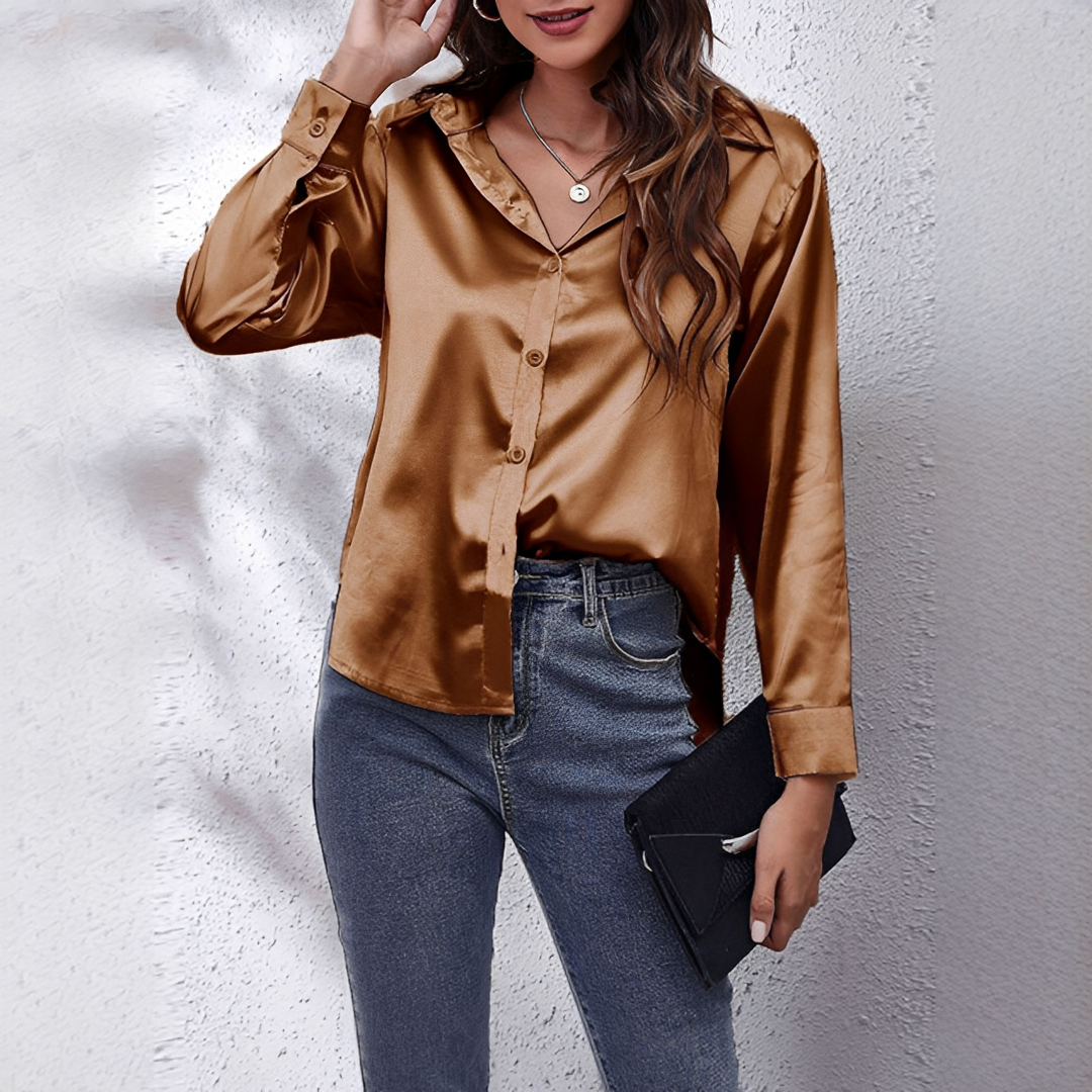 Damenbluse Elegant Modern mit V-Ausschnitt