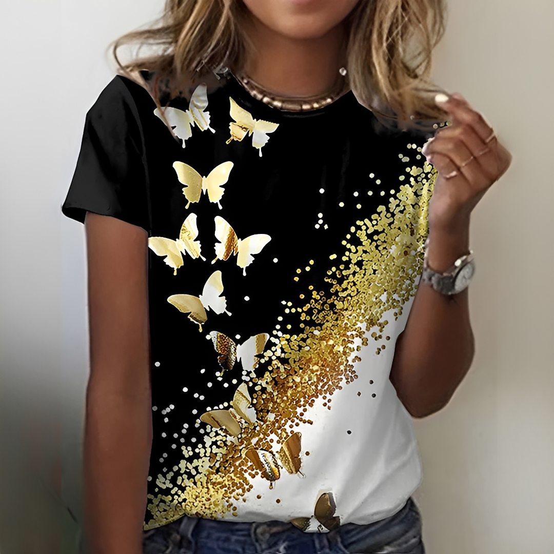 Damen T-Shirt Sommerleicht Modisch Elegant