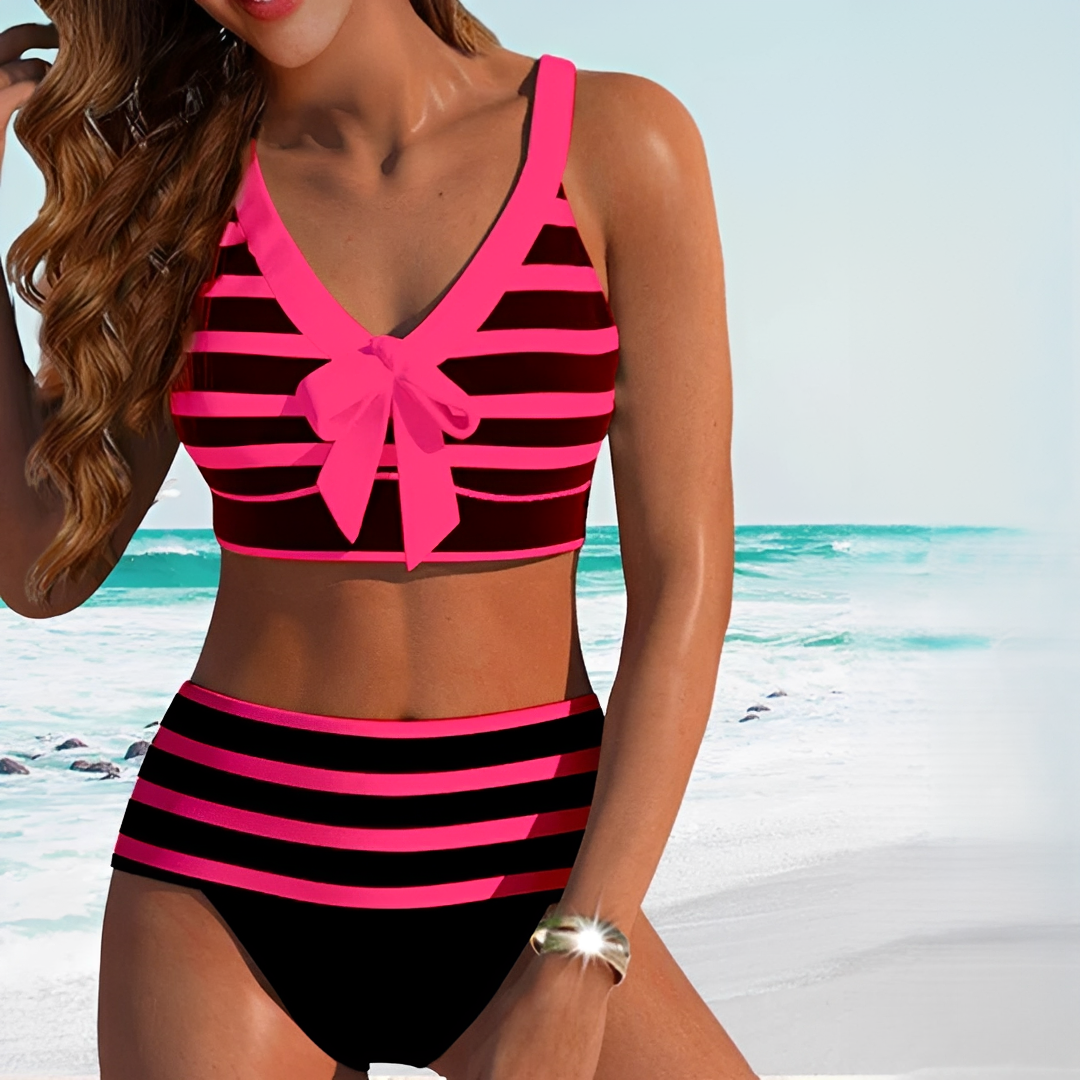 Damen Bikini-Set Elegantes Gestreift Sommer
