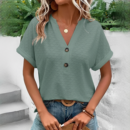 Elegante Damenbluse Modern mit V-Ausschnitt
