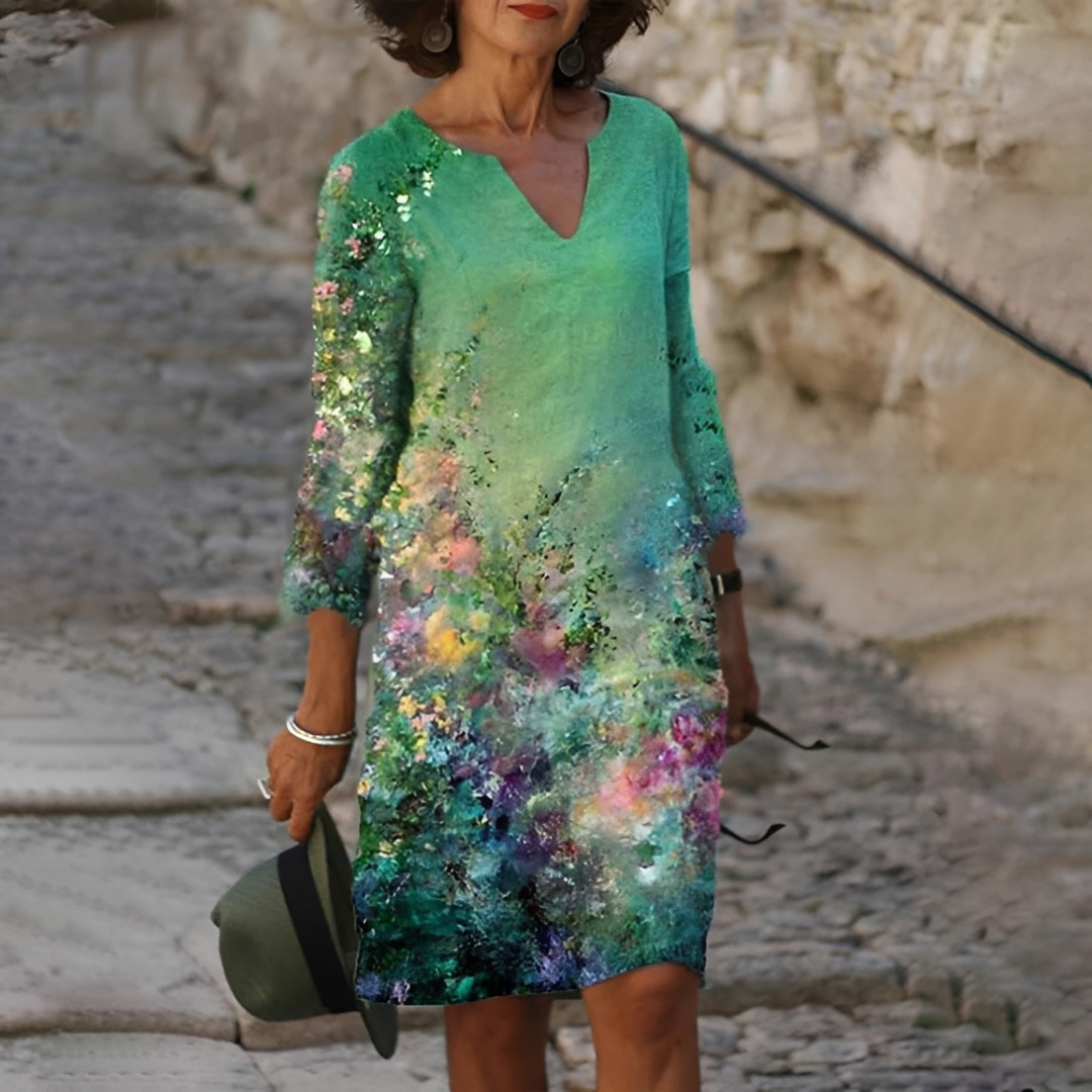Damenkleid Blumenmuster Sommerkleid Elegante