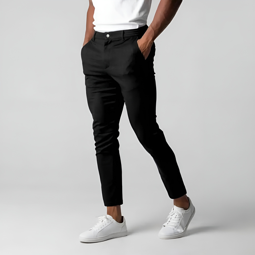 Herrenhosen Slim Fit Business Schwarz