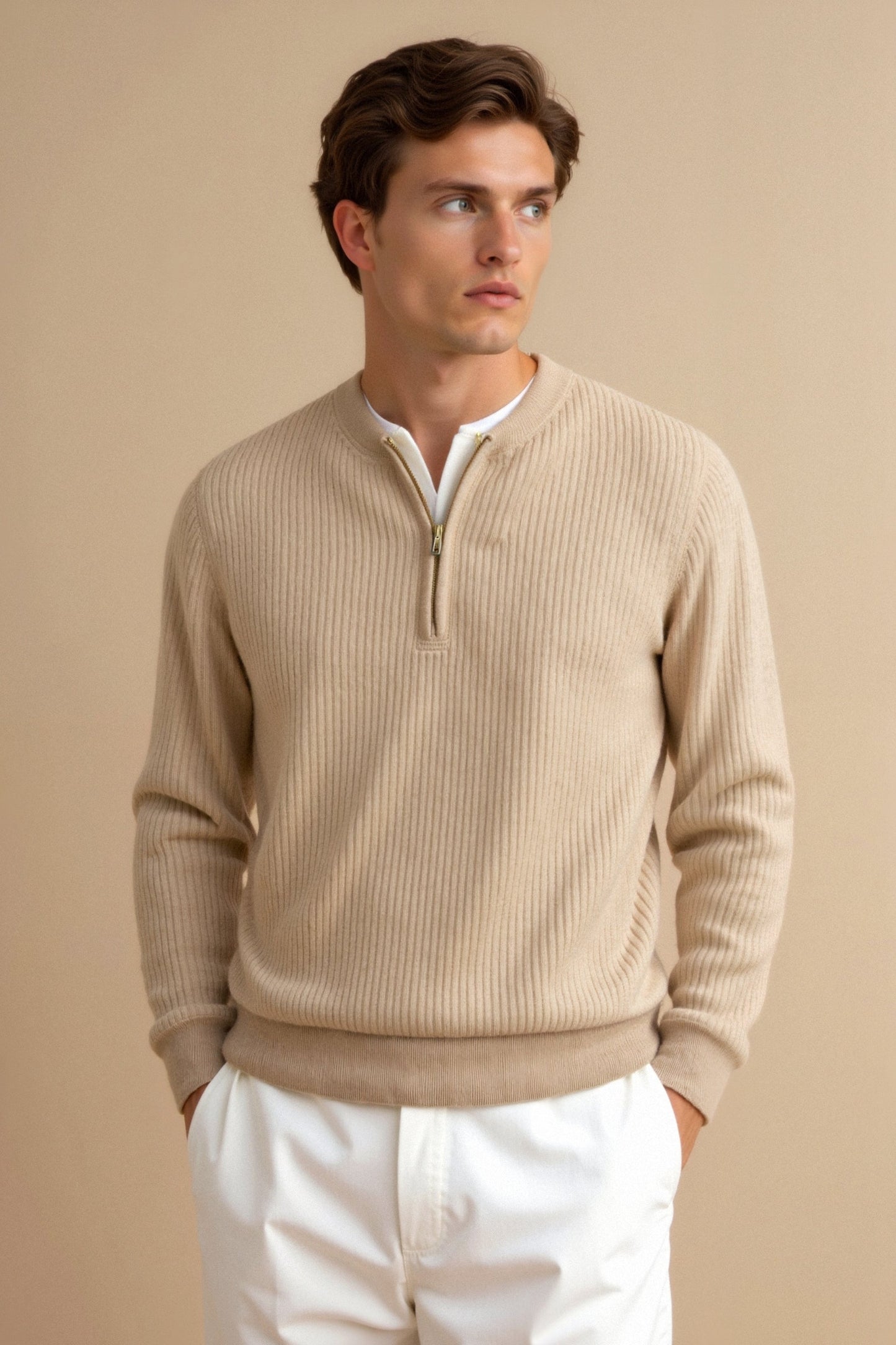 Strickpullover Reißverschluss Zeitlose Komfortmode