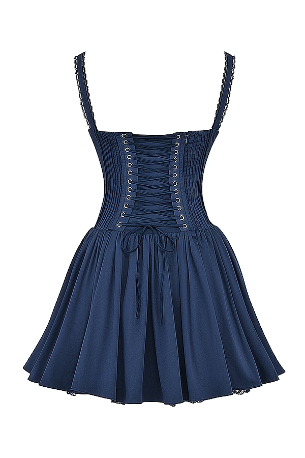 Korsett Minikleid mit Trägern Rüschen DetailSexy