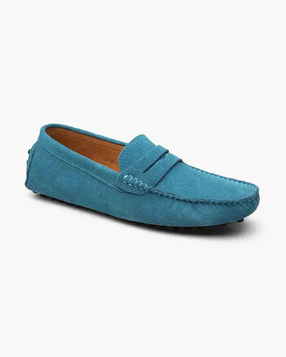 Herren Mokassin Schuhe Wildleder Slip On Braun