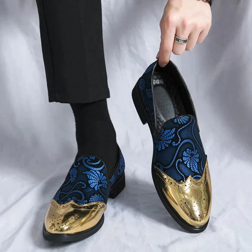 Herren Loafer Spitzenmuster schwarz Elegant