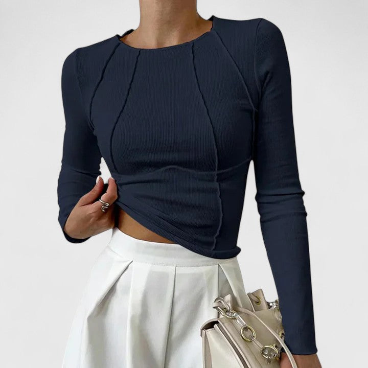 Damen Langarmshirt Enganliegend Slim Fit