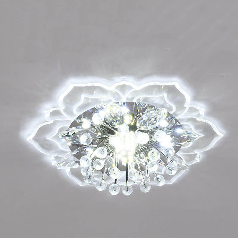 LED Kristall Deckenleuchte Blumenförmig Moderne Dimmbar