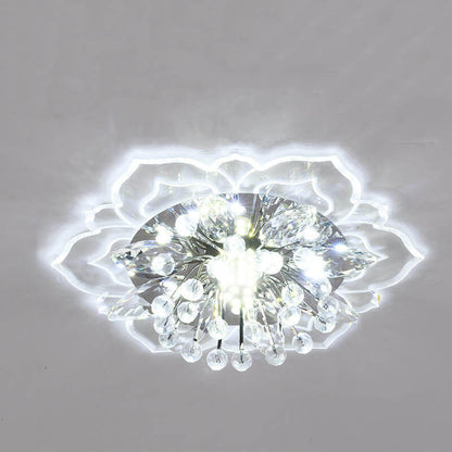 LED Kristall Deckenleuchte Blumenförmig Moderne Dimmbar