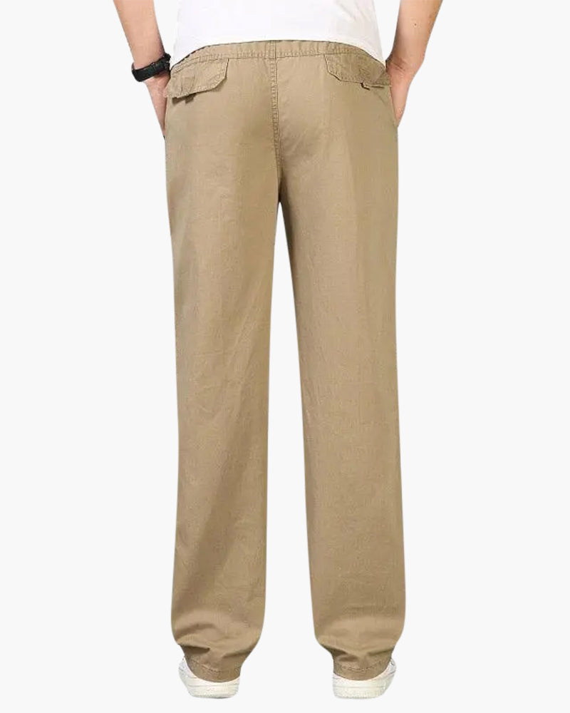 Bequeme Herrenhose Gerader Schnitt Baumwolle Elastikbund