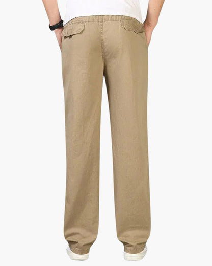 Bequeme Herrenhose Gerader Schnitt Baumwolle Elastikbund