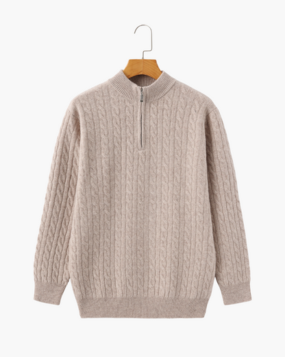 Herren Pullover Chunky Knit Kaschmir Warm mit Kabelmuster