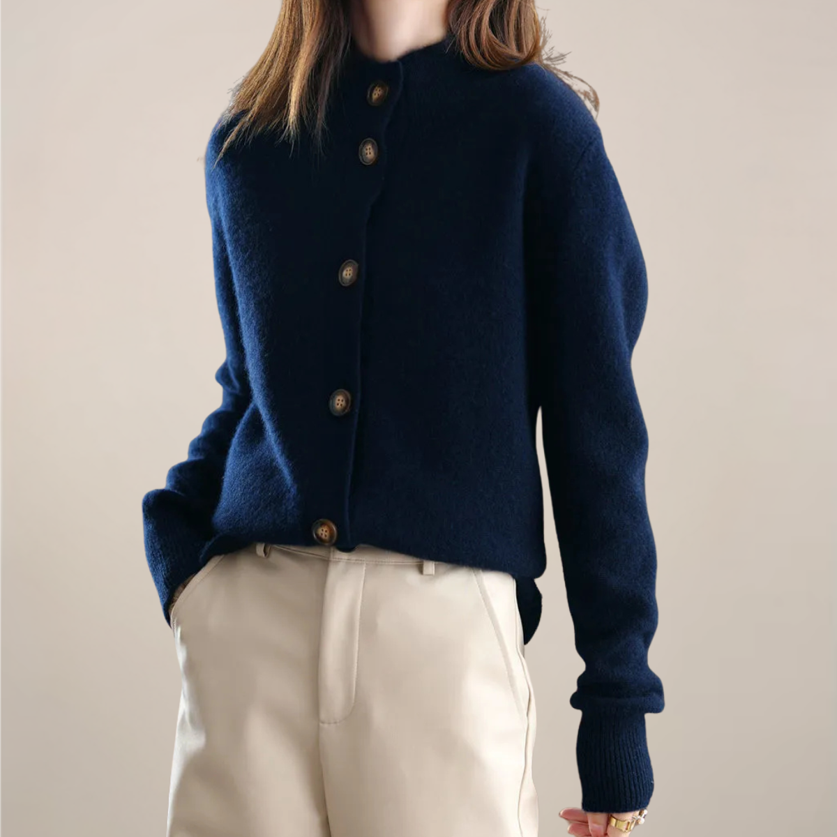 Damen Cardigan Frühling Kragen Knöpfe Modern