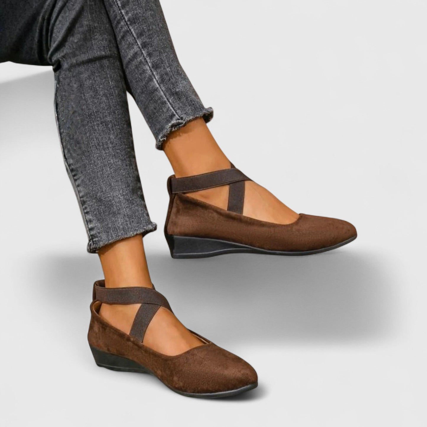 Damen Flats Rundzehen Keilabsatz Schuhe Frühling