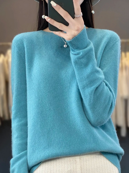 Damen Pullover Rundhals Weich und Elegant