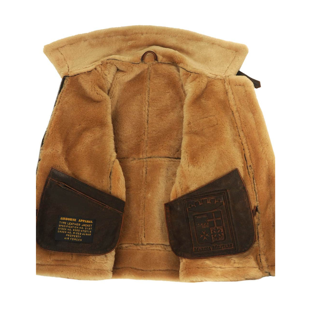 Leder Pilotenjacke Stilvoll Schwarz