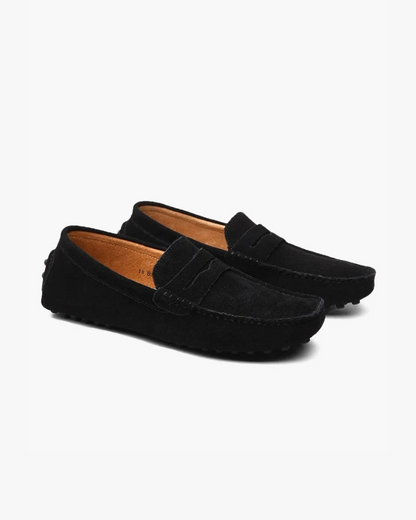 Herren Mokassin Schuhe Wildleder Slip On Braun
