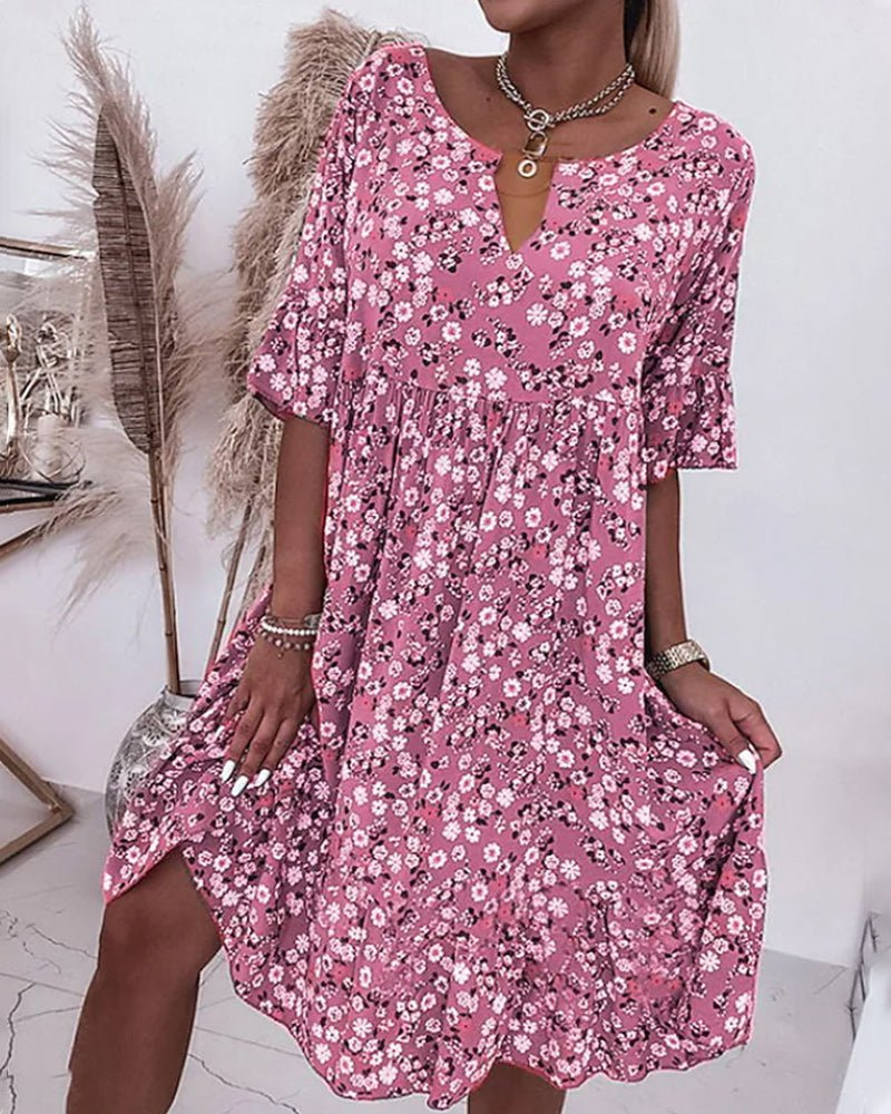 Sommerkleid Damen Blumenmuster Trendy Kurzkleid - BerlinGlamour