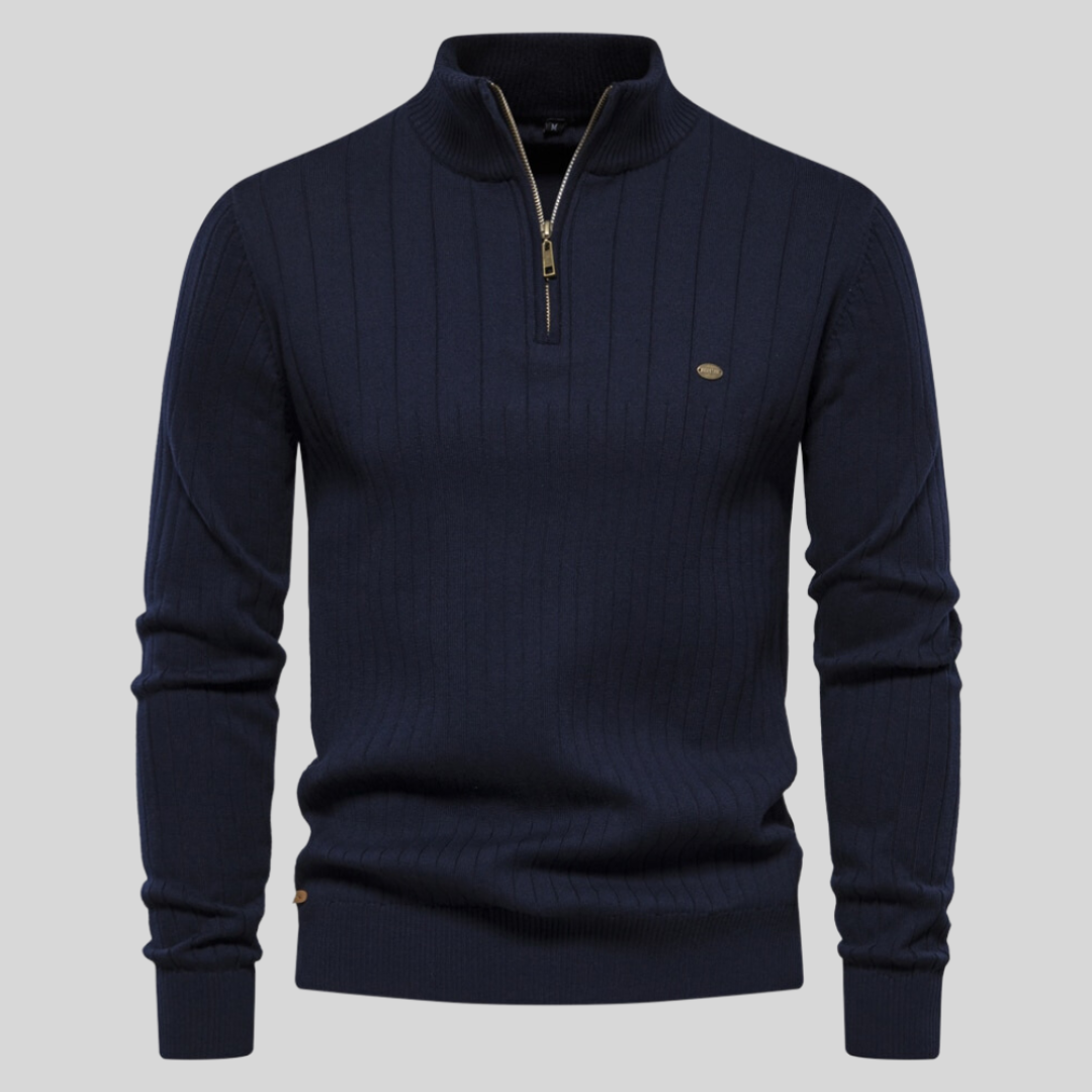 Herren Pullover Langarm Viertelzip Frühjahr Modern