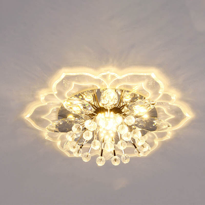LED Kristall Deckenleuchte Blumenförmig Moderne Dimmbar