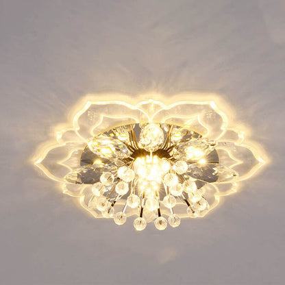 LED Kristall Deckenleuchte Blumenförmig Moderne Dimmbar