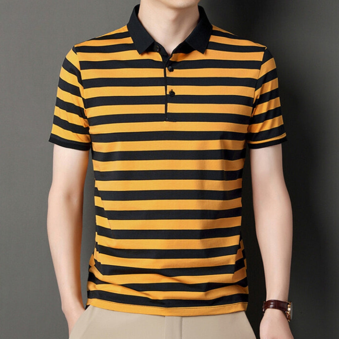 Männliches Polo Shirt Streifen Klassisch Slim Fit