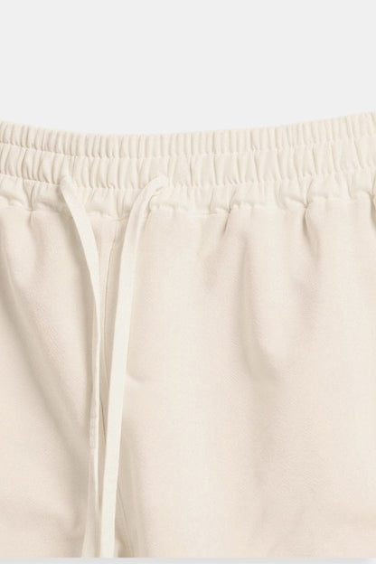 Beige Herren Shorts Komfort Kordelzug Minimalistisch