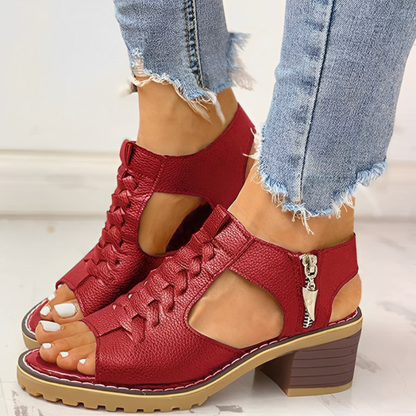Damen Sandaletten Peep-Toe Hochhackig Elegant