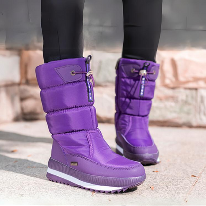 Wasserdichte Stiefel Rutschfest mit Reißverschluss Damenstiefel Schwarz