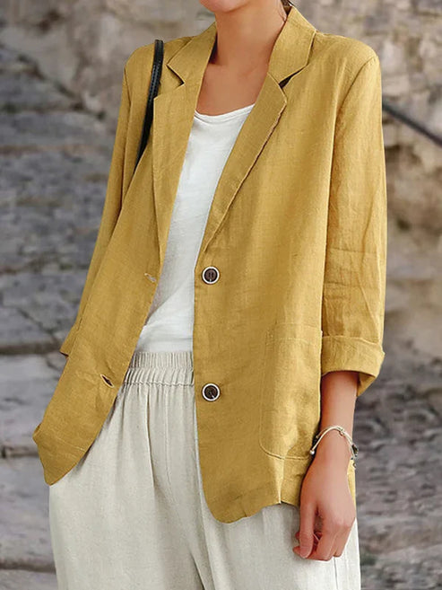 Leinenjacke Damen Sommer Locker Leicht