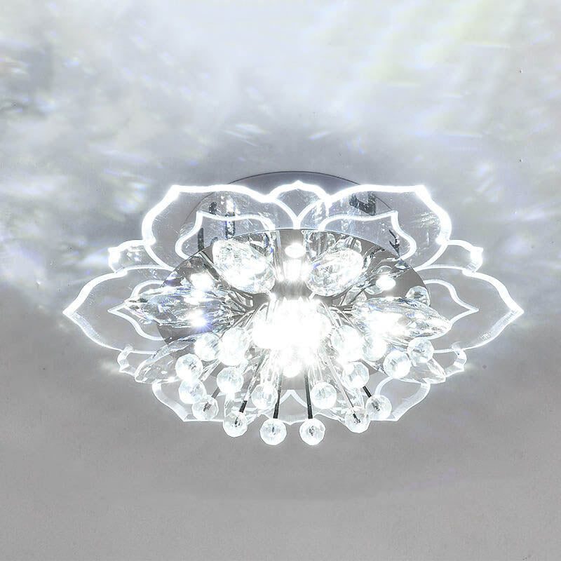 LED Kristall Deckenleuchte Blumenförmig Moderne Dimmbar
