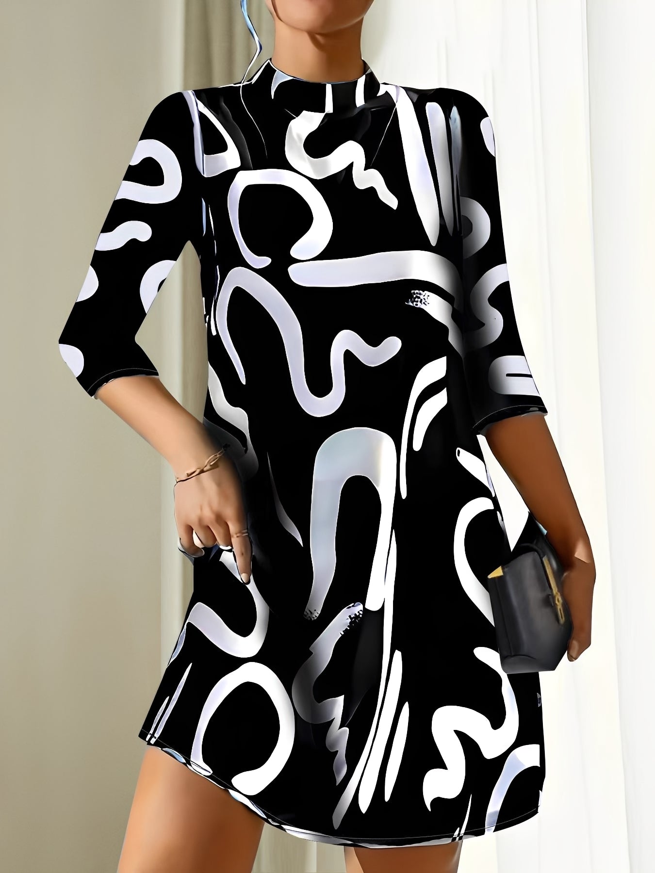 Damenkleid Bedruckt Elegantes Abendkleid
