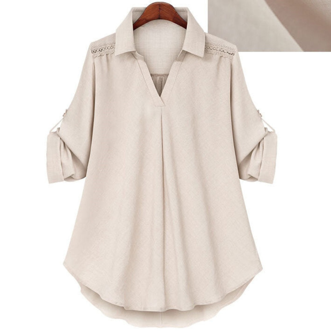 Lässiges Annika Shirt mit V-Ausschnitt im Streetstyle