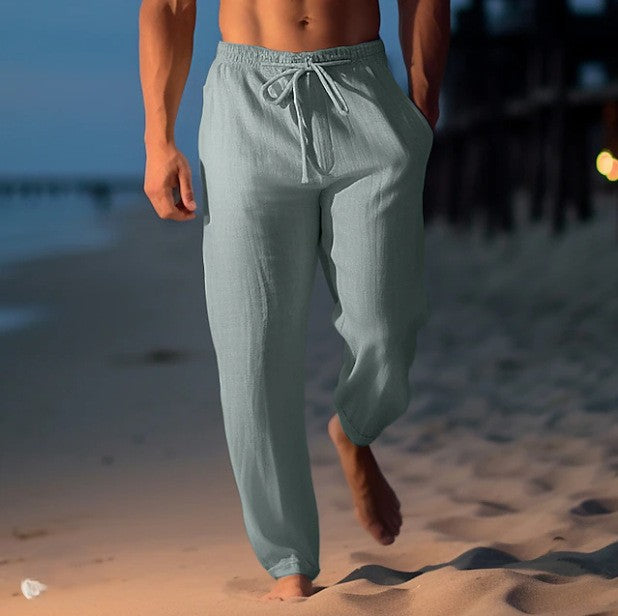 Modische Herren Leinenhose Sommer Slim