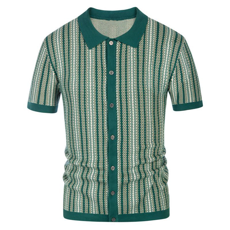 Herren Polohemd Modern mit Knöpfen und Logo - BerlinGlamour