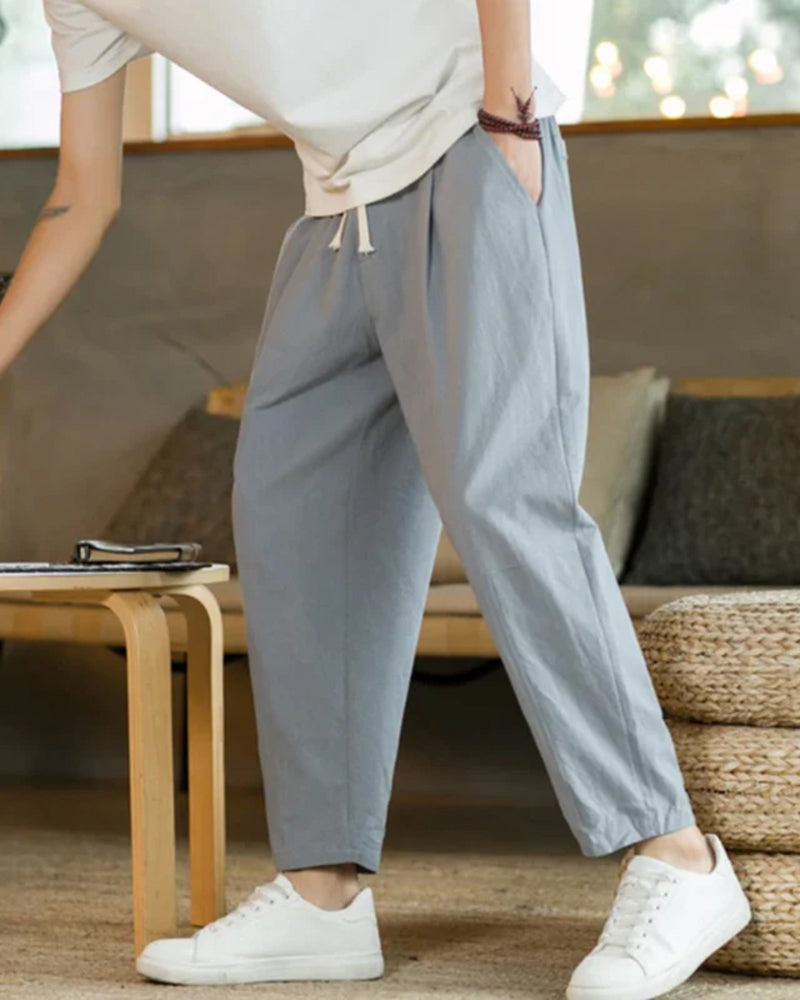 Locker geschnittene Sommerhose Plissee mit Kordelzug Bequem