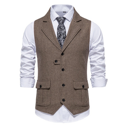 Herren Weste Elegant mit Seitentaschen Baumwolle