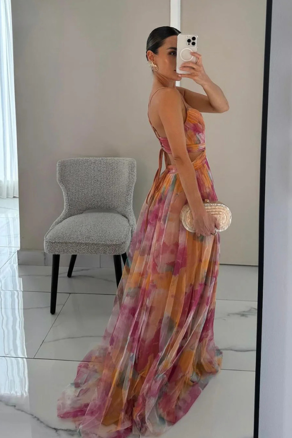 Damen Maxikleid Faltenrock Lang Elegant