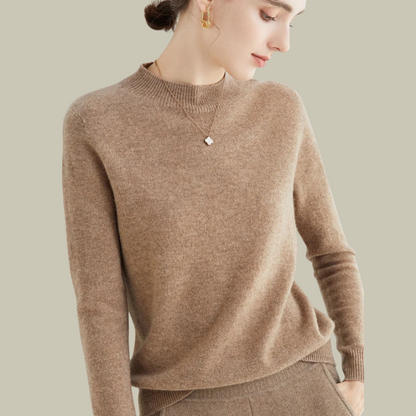 Damen Rollkragenpullover Merinowolle Warm Winter